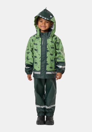 Swedemount, SPLASH RAIN SET KIDS UNISEX - Regenhose - green dino