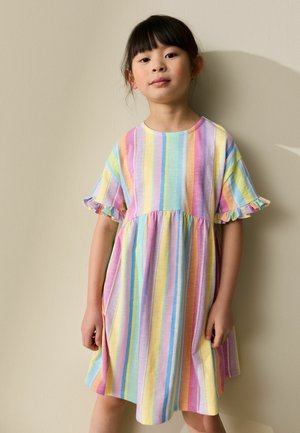 Next, REGULAR FIT - SHORT SLEEVE  - Jersey dress - rainbow stripe