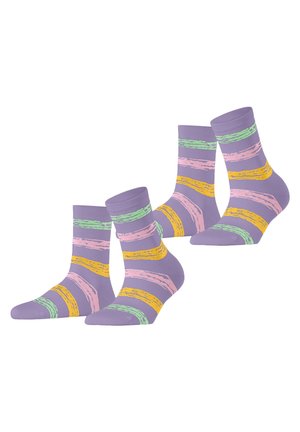 Brushed Stripes 2 Pack with pattern - Socken - lilac