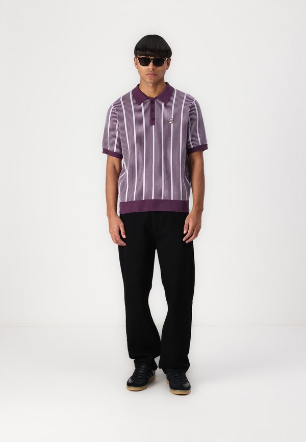 TRACE STRIPE TOP UNISEX - Polo shirt - dust purple2