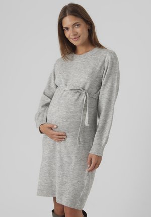 MLNEWANNE DRESS  - Pletené šaty - light grey melange