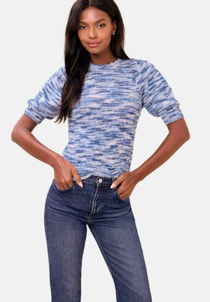 REGULAR FIT - STITCHY SCALLOP PUFF SHORT SLEEVE - Tričko s potlačou - blue multi