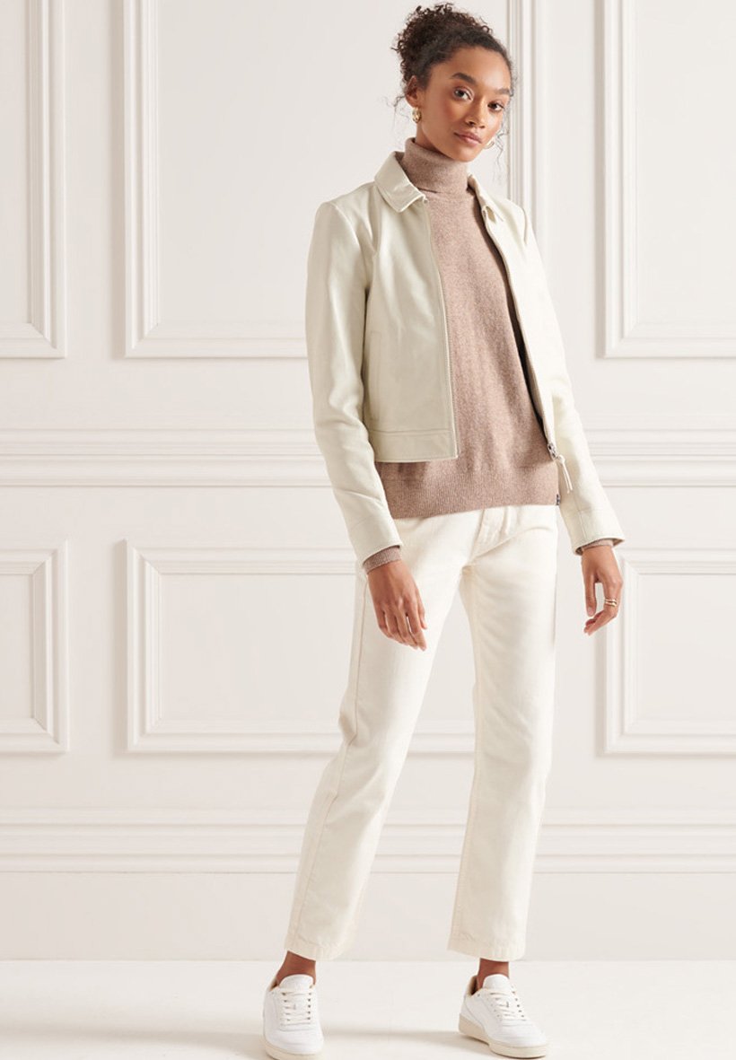 Superdry Leather jacket - off white/off 