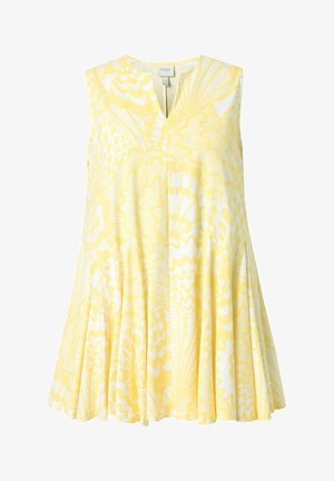Ulla Popken, TOP, MUSCHELN, GODETFALTEN, TUNIKA-AUSSCHNITT, ÄRMELLOS - Top - delicate yellow