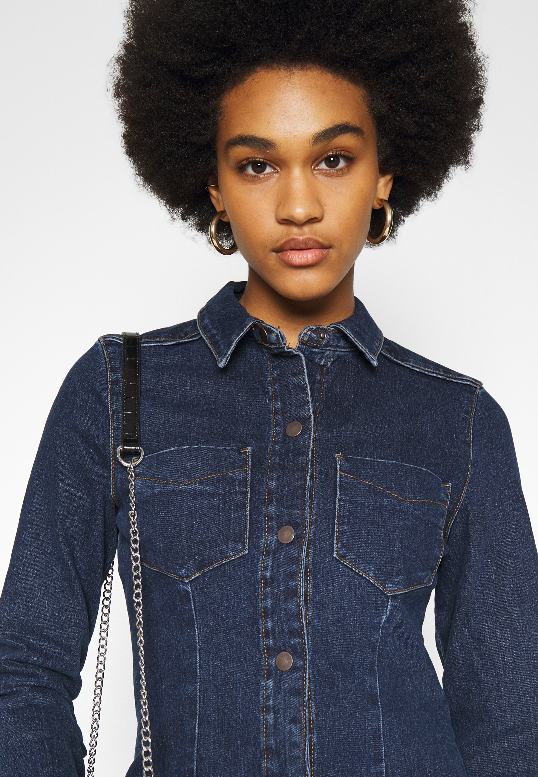 Vero Moda VMGRACE SLIM BUTTON - Denim 