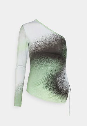 Elleme ONE SHOULDER - T-shirt à manches longues - light green/white