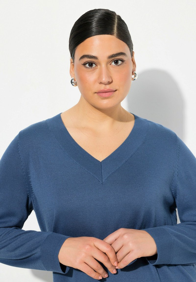 Ulla Popken Pullover, Rippstruktur Maglione Cardigan Donna