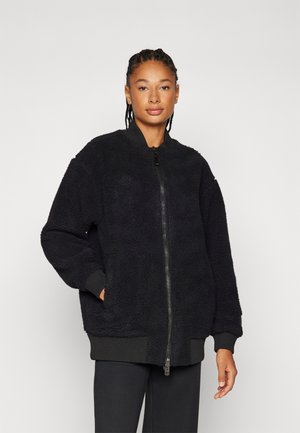OVERSIZED BOMBER JACKET - Flísová bunda - black