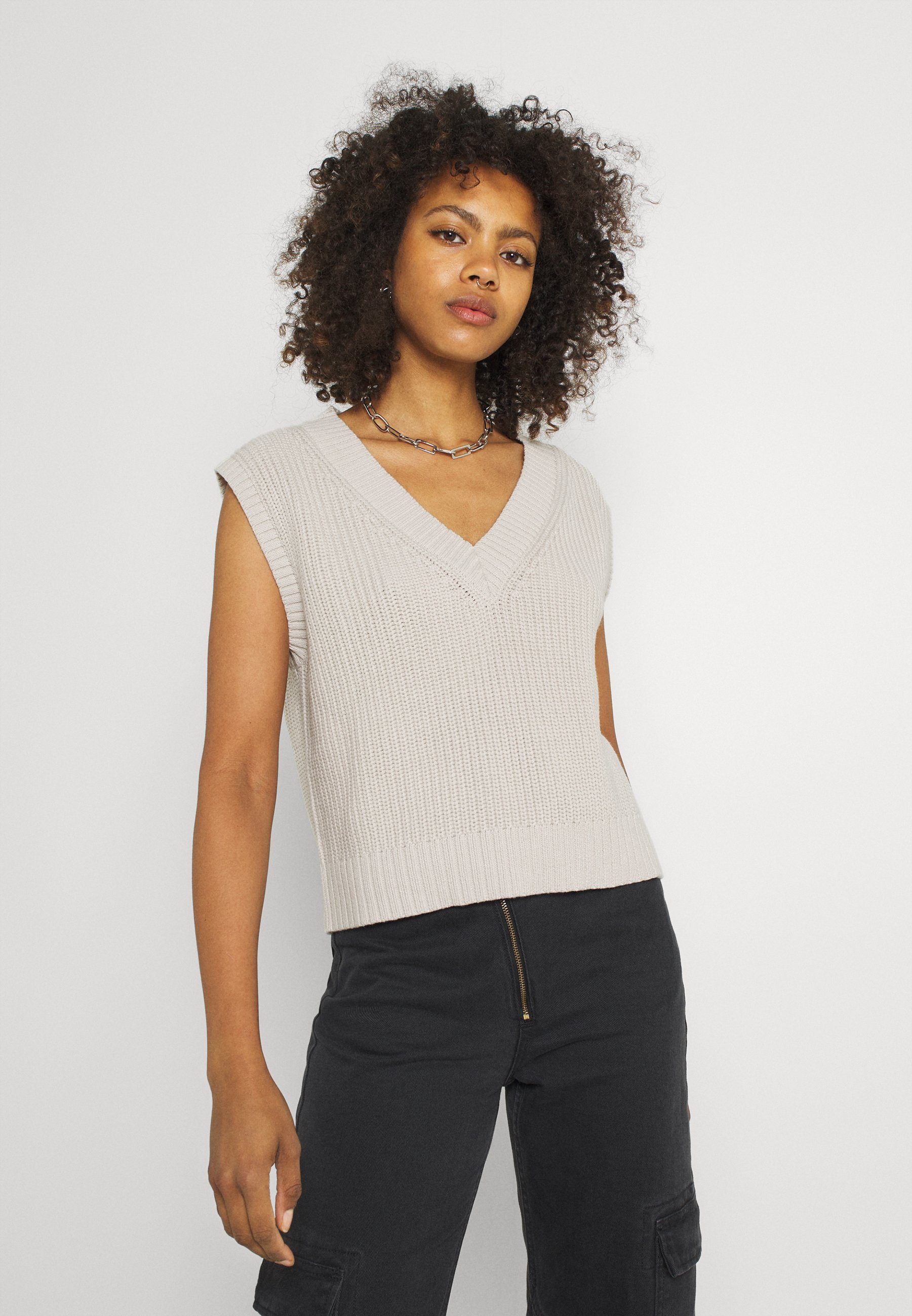 Weekday POPPY - Basic T-shirt - beige 