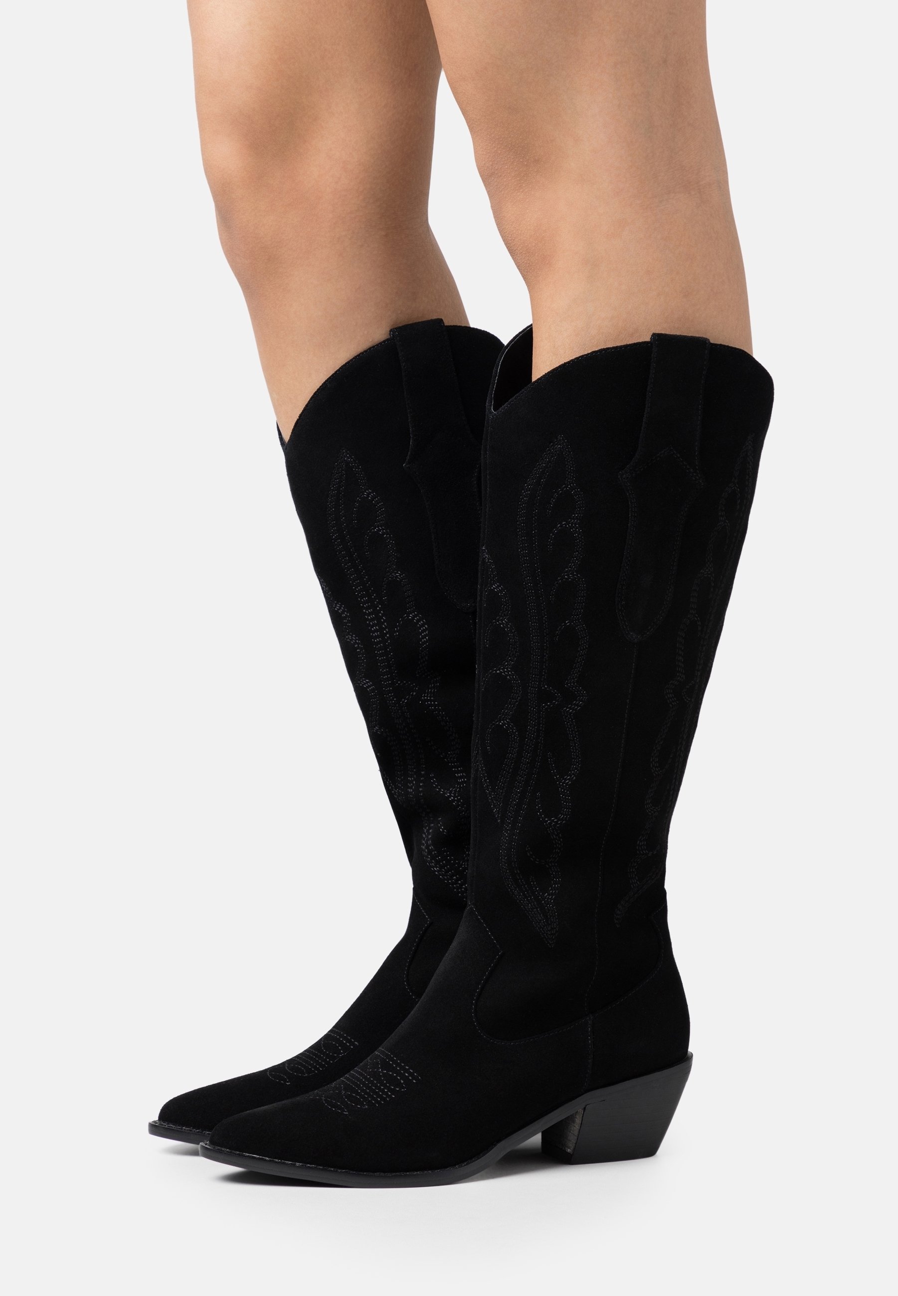 Knee Anna Field Biker Boots Anna Field Cowboy/Biker Boots Black - Main Image