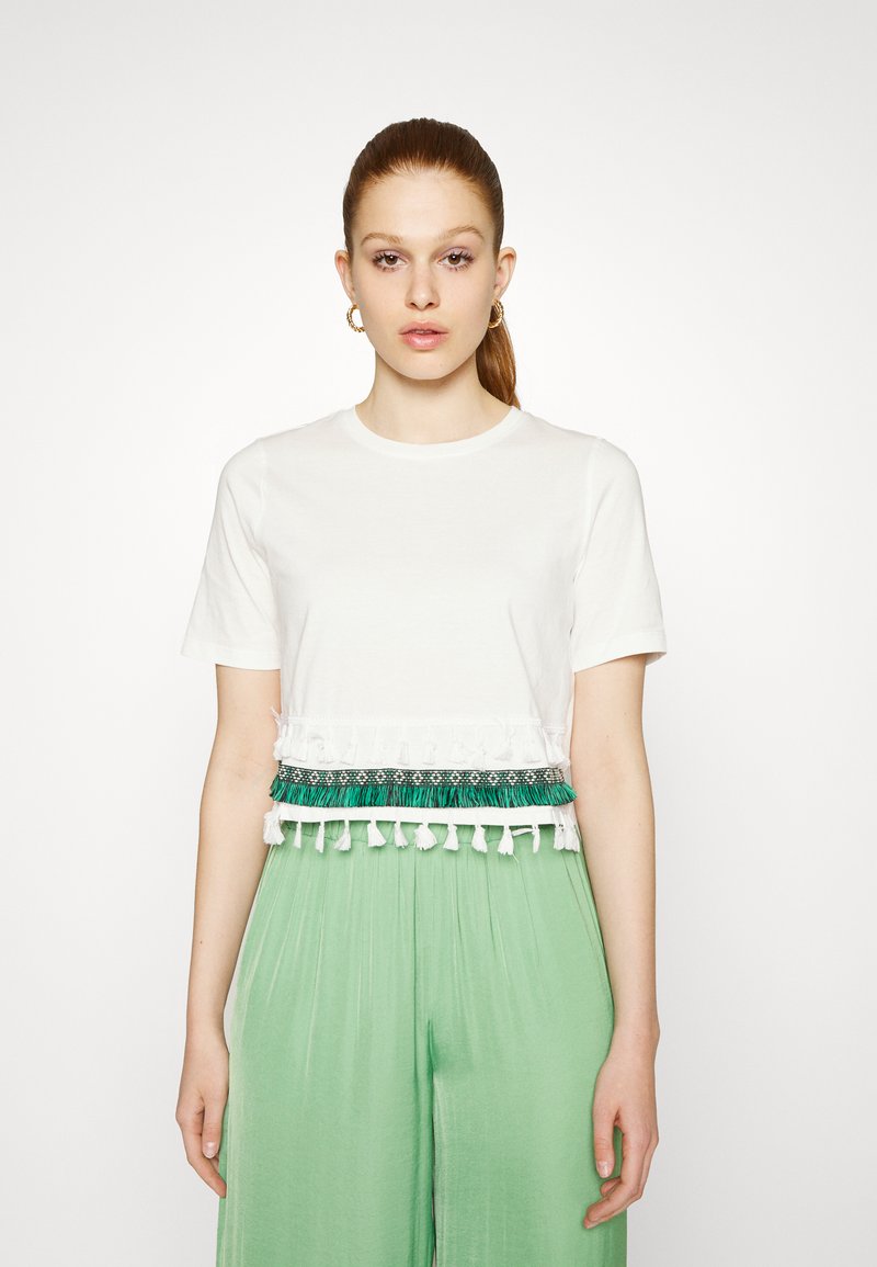 ONLY ONLFILIPPA LIFE TASSEL - T-shirt estampada - cloud dancer