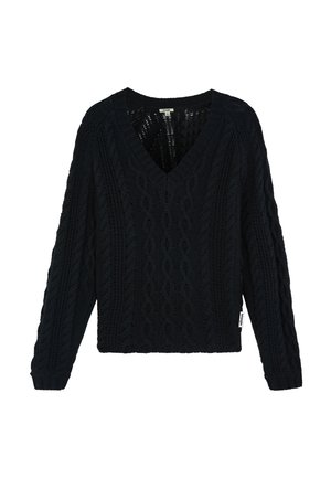 Wrangler, V NECK CABLE KNIT - Striktrøje - dark sapphire