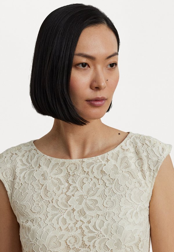 FLORAL CORDED LACE DRESS - Cocktail dress / Party dress - mascarpone cream3