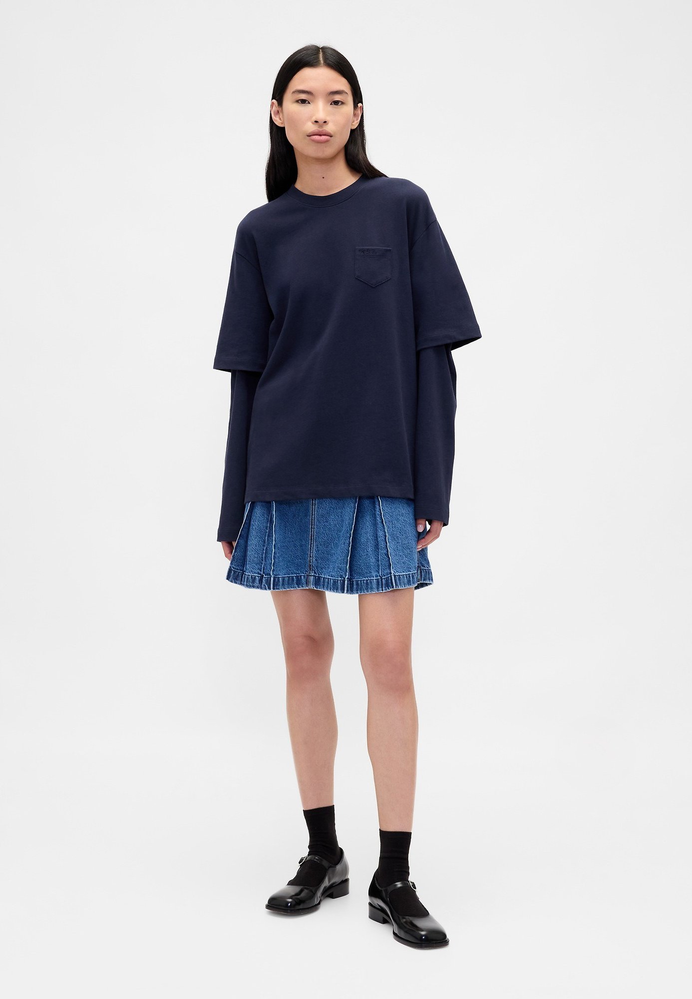 GAP GAP SANDY LIANG ADULT HEAVYWEIGHT ORGANIC COTTON LAYERED T