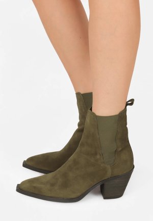 Apple of Eden, Cowboy/biker ankle boot - khaki