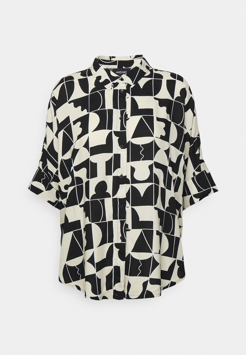 Damen Hemdblusen | Monki Hemdbluse beige dusty light/schwarz - SU89293 Damen Hemdblusen | Monki Hemdbluse beige dusty light/schwarz - SU89293