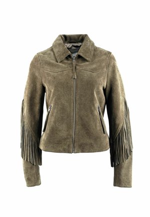 JANIS  - Bőrdzseki - olive