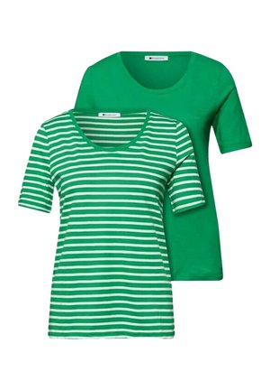 Street One T-SHIRTS MIT ROUNDED V-NECK IM 2ER-PACK - T-shirt basique - ever green