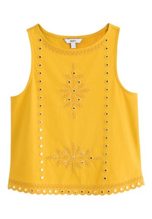 Next, REGULAR FIT - MIRROR EMBELLISHED SLEEVELESS TOP  . - Top - yellow