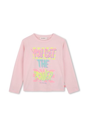 Pink langærmet skjorte med farverig tekst, der lyder "You got the power", og lille mærkenavn Billieblush under teksten.