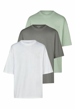 JJECHARGE 3 PACK - T-Shirt basic - pack 3 (iceberg castlerock white)