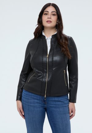 BIKER CON DETTAGLI - Giacca in similpelle - nero