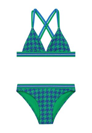 LUNA FIXED SET - Bikini - ocean blue check