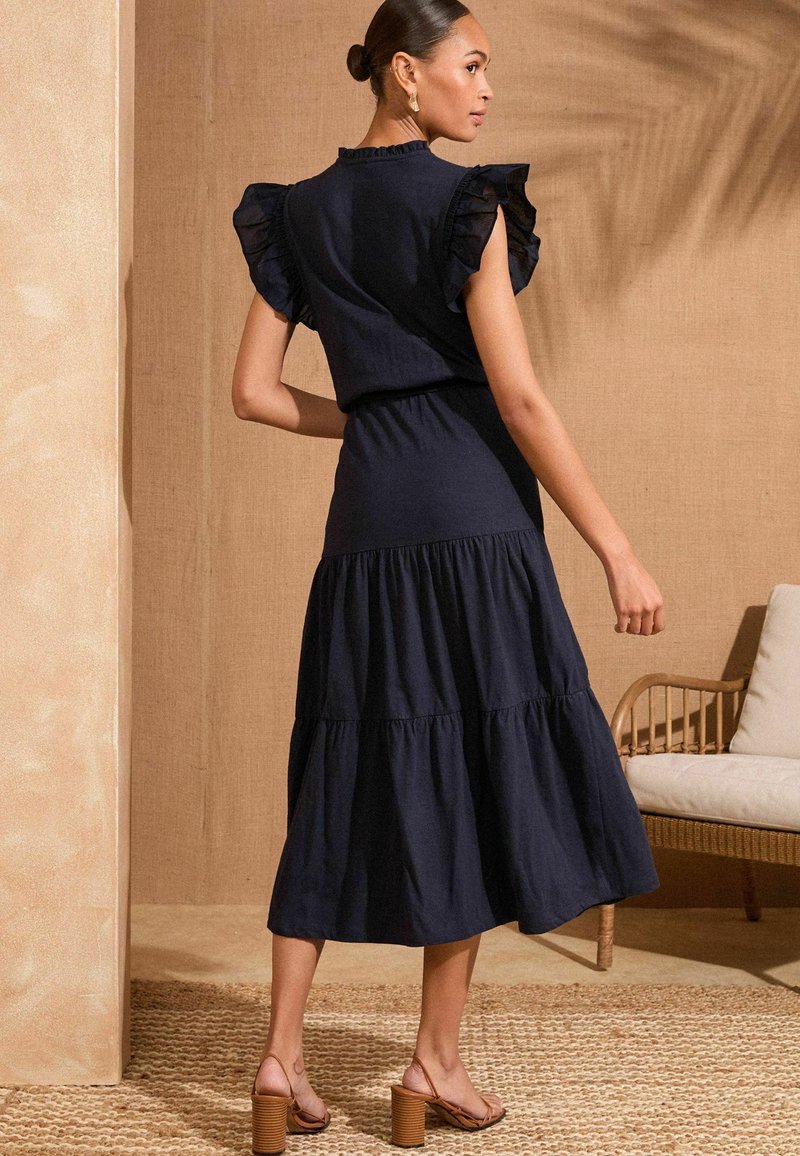 Love Roses REGULAR FIT FLUTTER SLEEVE TIRED MIDI Day dress