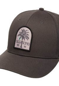 Donkergrijze Billabong baseballpet met een gestikte patch met een palmboom, zon en de tekst "Since 1973" op het voorpaneel.