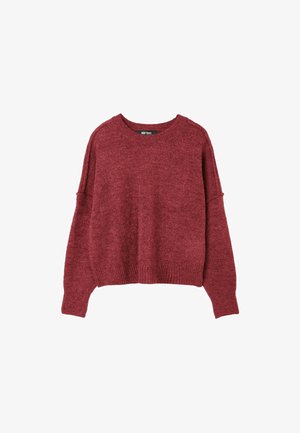Stradivarius, ROUND NECK KNIT JUMPER - Jumper - mottled dark red