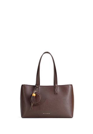 WITTCHEN, WOMEN'S SHOPPER BAG WITH DETACHABLE POUCH AND TASSEL - Handbag - dark brown