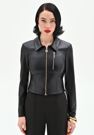 BIKER - Veste en similicuir - black