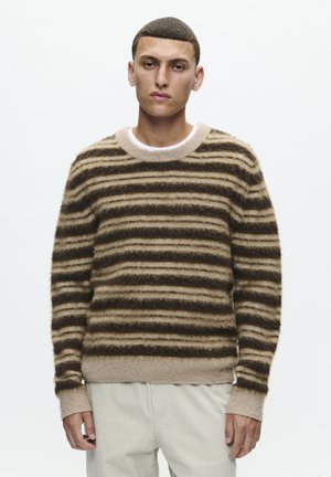 ENKER CREW NECK  - Svetrík - greige stripe