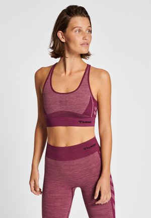 SEAMLESS - Light support sports bra - grape wine crushed berry mel