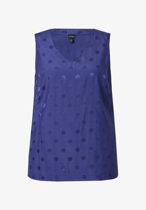 Ulla Popken, TEXTURED POLKA DOT SLEEVELESS - Top - ink blue