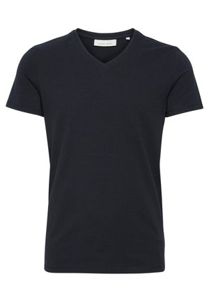 Tričko s krátkým rukávem a výstřihem do V v tmavě modré barvě. Vyrobeno z měkké bavlny, má čistý a jednoduchý design s běžným střihem.