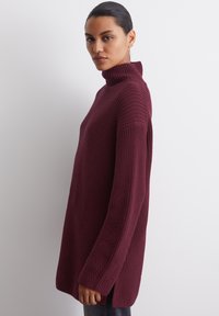 Marc O'Polo LONGSLEEVE STAND UP COLLAR - Strickpullover - deep ruby