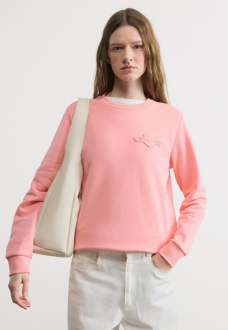 GANT TONAL SHIELD C NECK - Mikina - pink