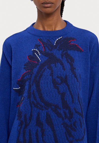 Henrik Vibskov HORSE HEAD JUMPER - Stickad tröja - blue