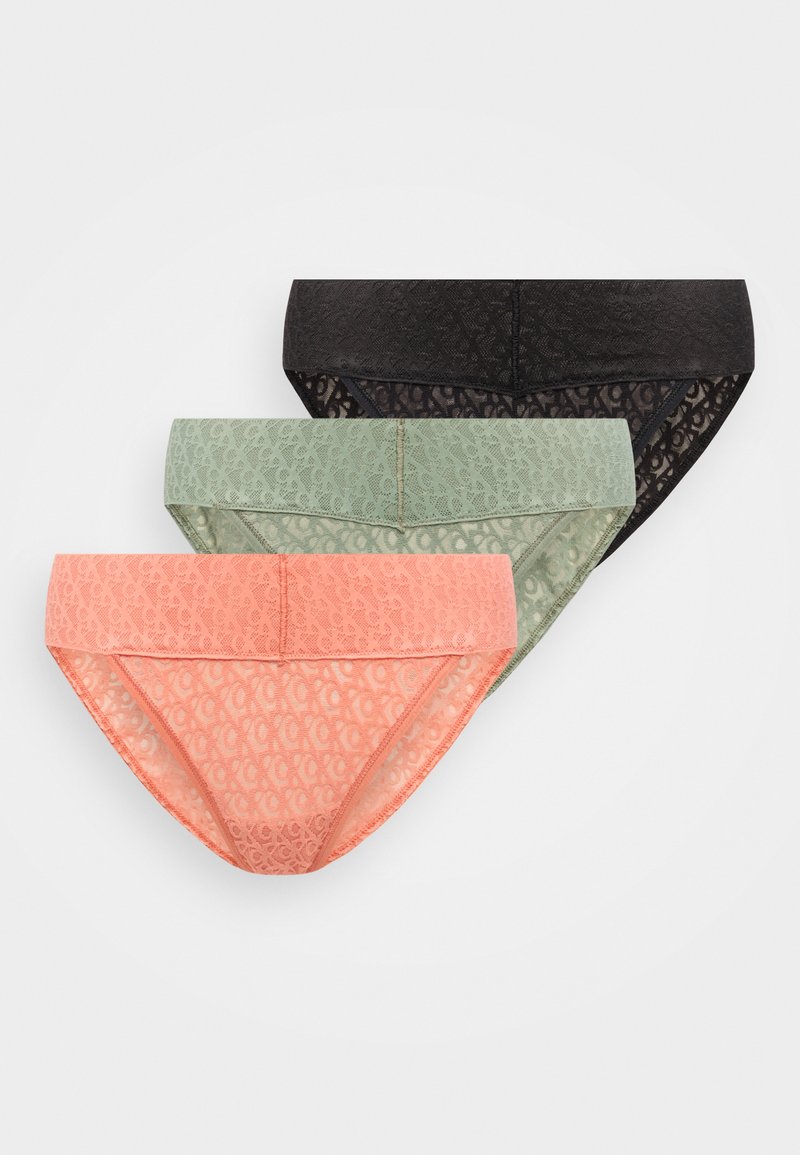 Calvin Klein Underwear LOW RISE ICON LOGO LACE 3 PACK - Briefs - black ...
