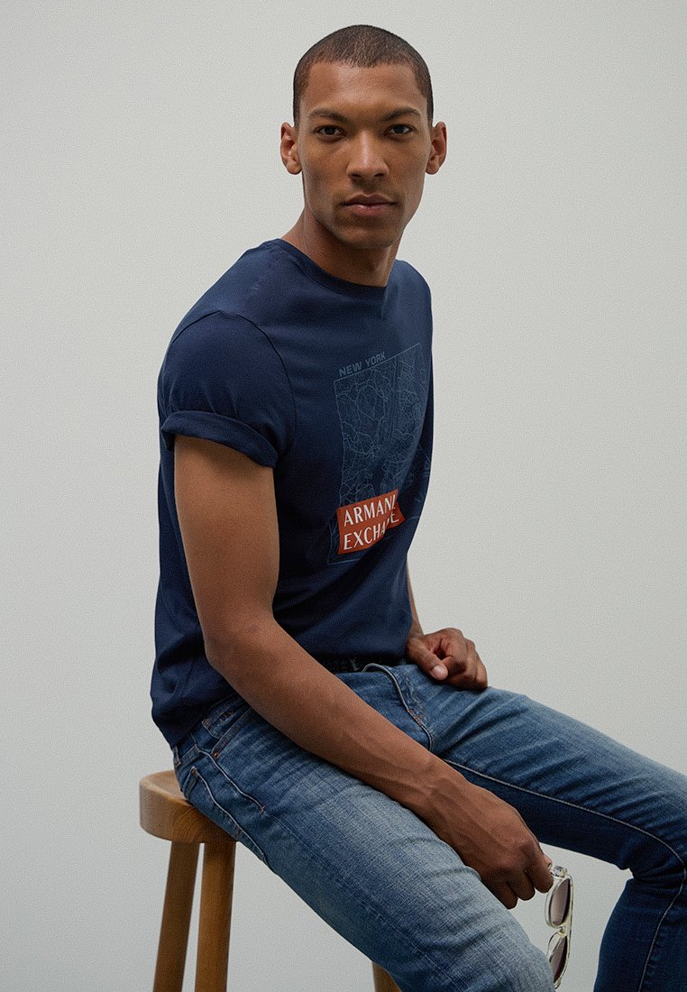 Armani Exchange T-shirt print meerkleurig
