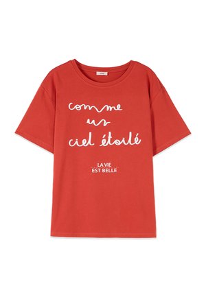 Oltre, T-SHIRT CON STAMPA LETTERING - T-Shirt print - arancione