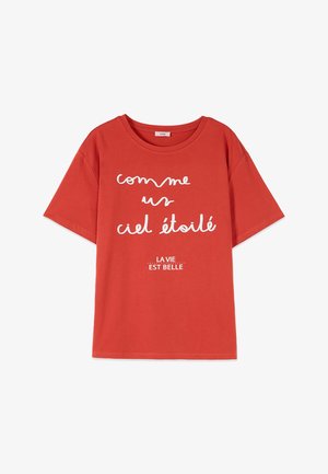 Oltre, T-SHIRT CON STAMPA LETTERING - T-Shirt print - arancione