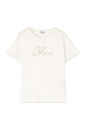 Oltre, T-SHIRT CON RICAMO LETTERING - T-Shirt print - bianco