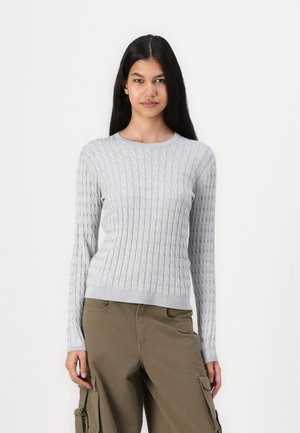 JXCARA COMFY CABLE CREW NECK - Džemperis - light grey melange
