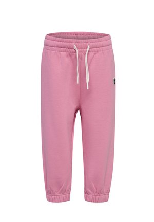 Roze sweatpants met een verstelbare tailleband, elastische boorden en een klein logo detail aan de zijkant. Gemaakt van zachte, comfortabele stof.