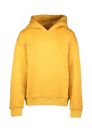 Geel hoodie van zacht katoen, met een voorzak in kangoeroestijl, lange mouwen en een ruime capuchon met een casual pasvorm.