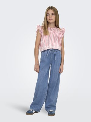 ONLY GIRLS KOGYASMIN WIDE PANTS - Τζιν χαλαρής εφαρμογής - medium blue denim