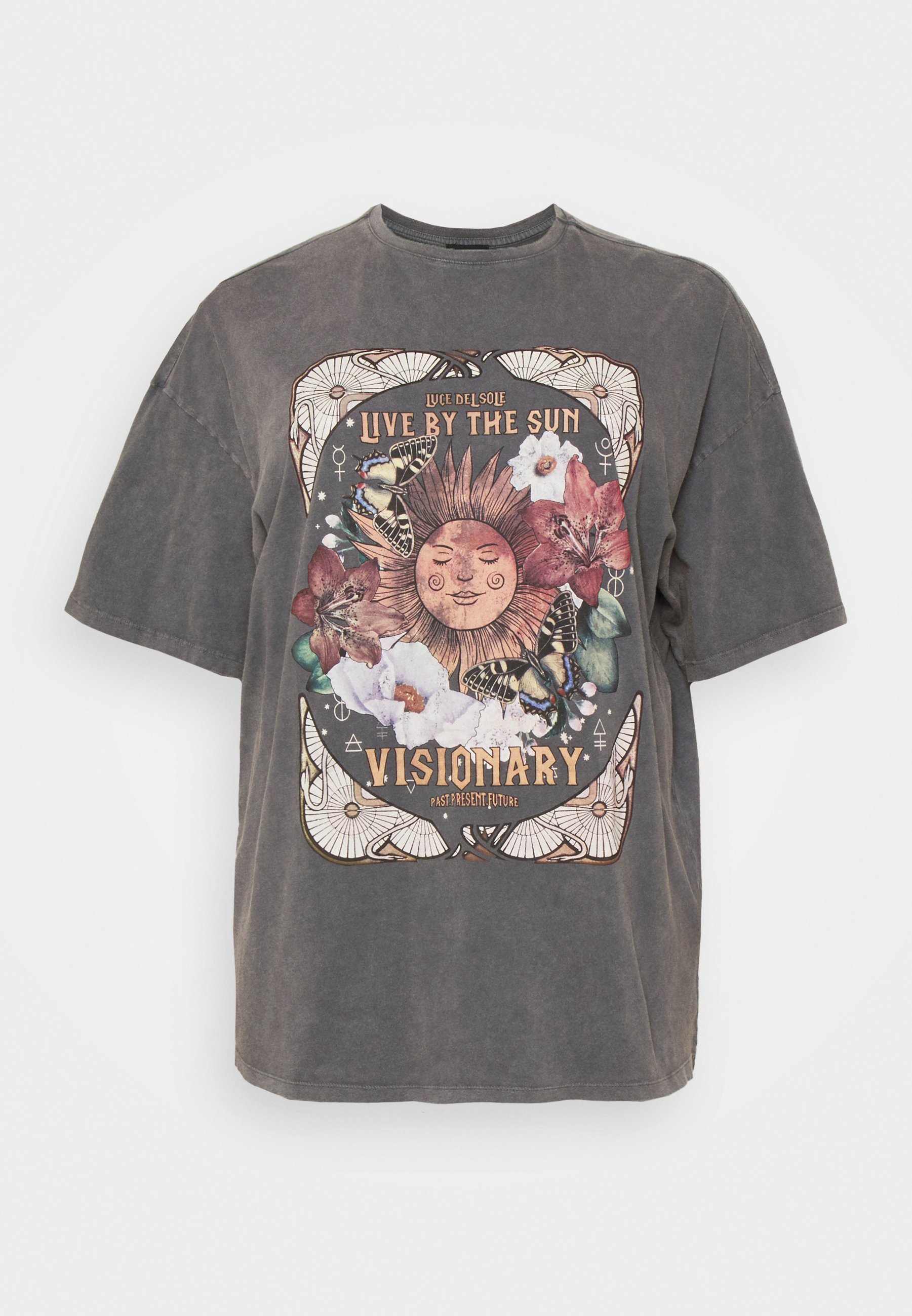 Even&Odd Curvy T-shirt print black/zwart