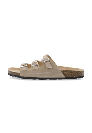 BIAMIAMI MULTI BUCKLE - Mules - sand